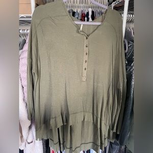 Free people waffle henley shirt